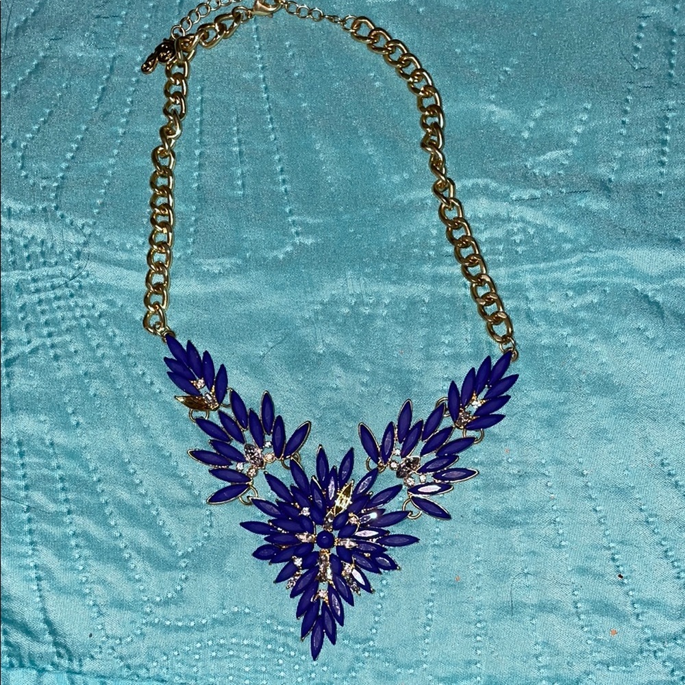 New York & Company Blue Statement Necklace